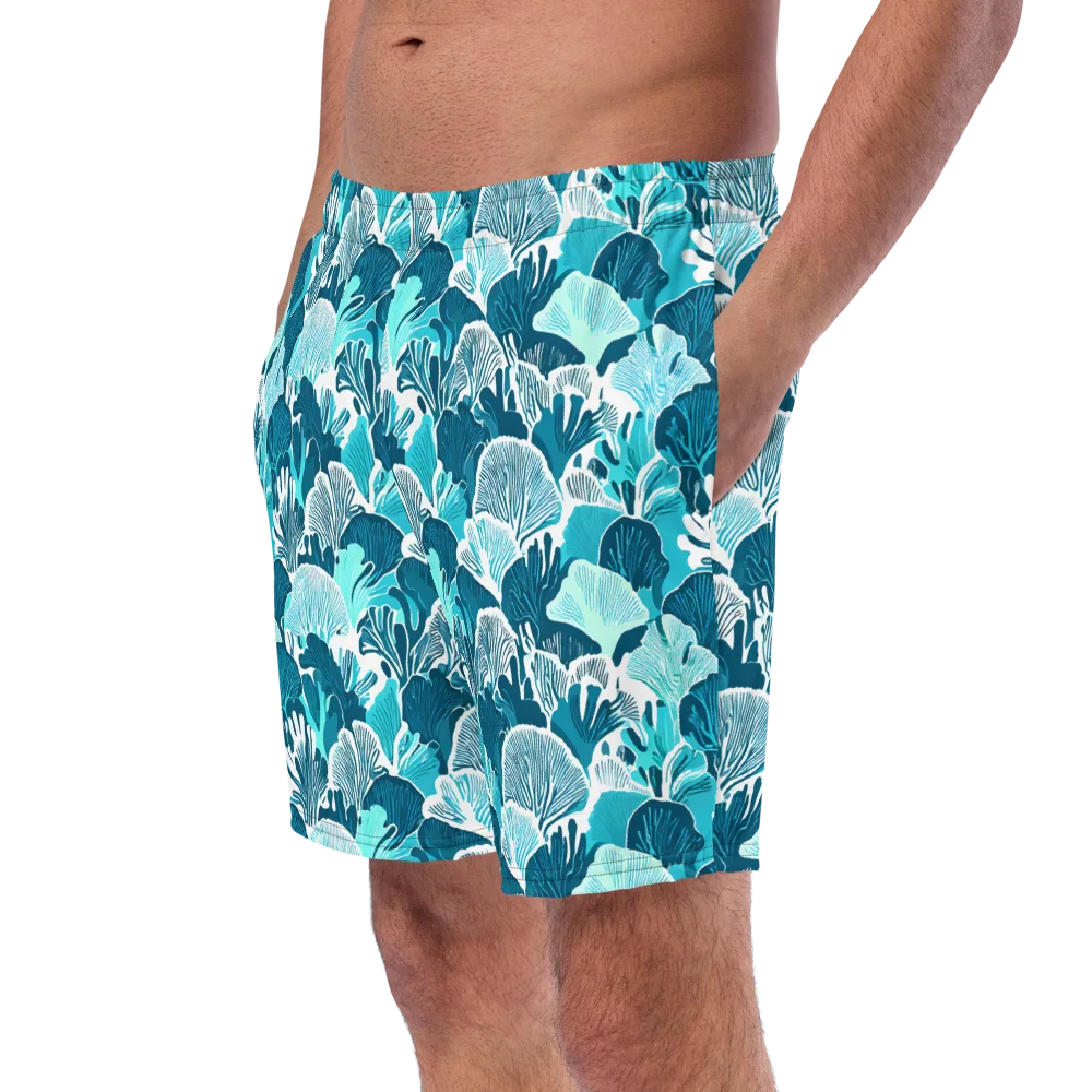 Aqua Fanfare on Swim Trunks — Left Front
