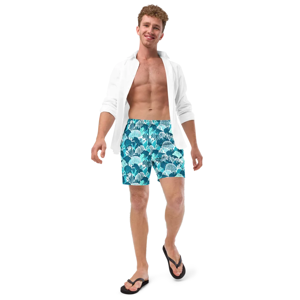 Aqua Fanfare on Swim Trunks — Front