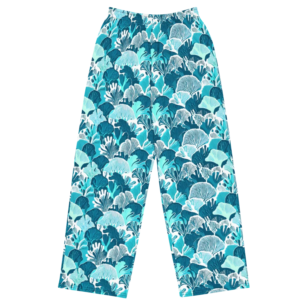 Aqua Fanfare on Wide-Leg Pants — Front