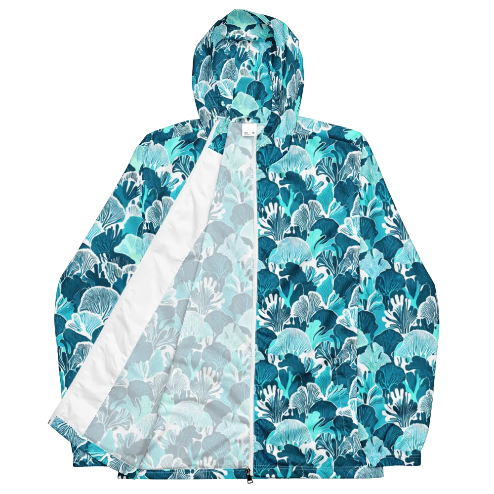 Aqua Fanfare on Men's Windbreaker — Front
