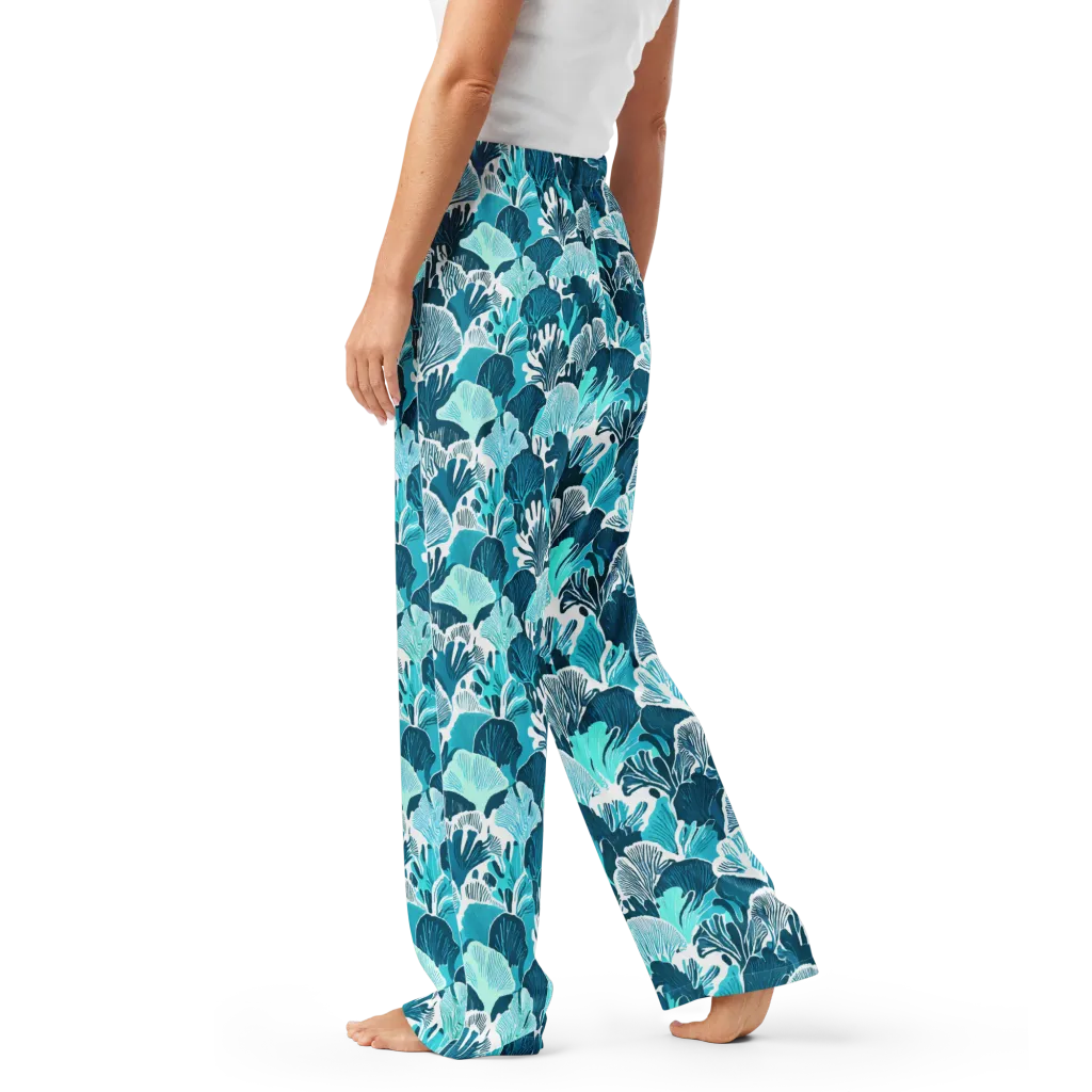 Aqua Fanfare on Women's Pajama Pants — Left