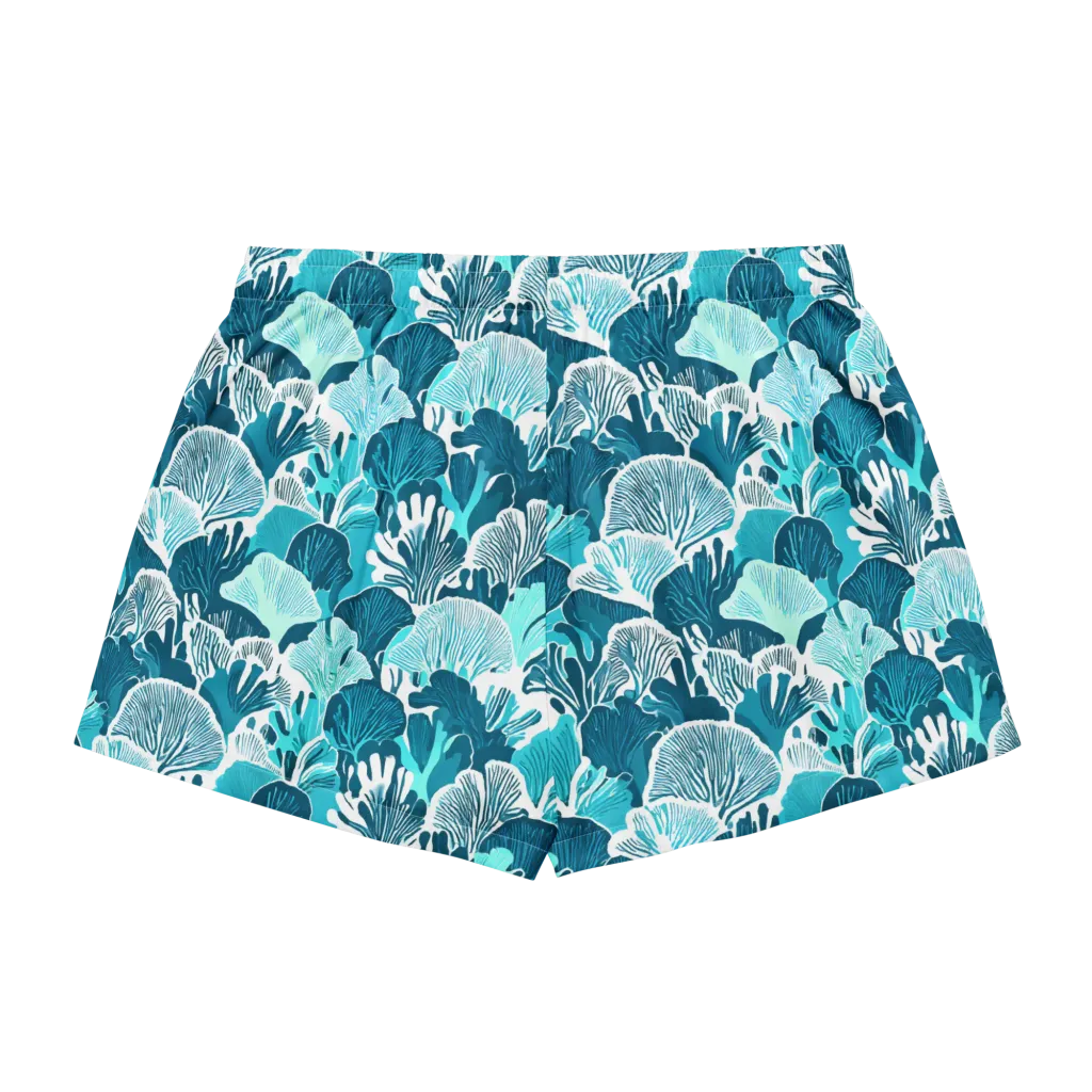 Aqua Fanfare on Women's Pajama Shorts — Back