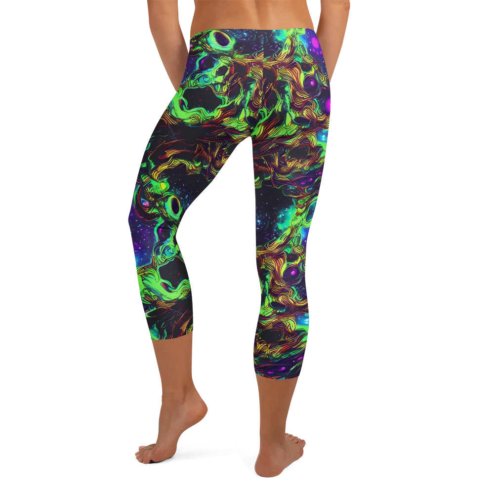 Acid Reef Reverie on Capri Leggings — Back