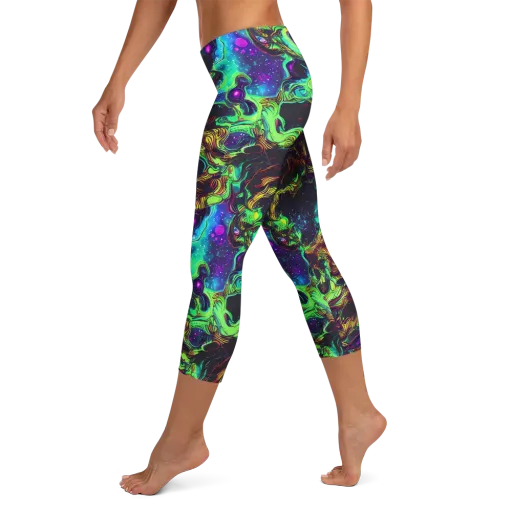 Acid Reef Reverie on a Capri Leggings