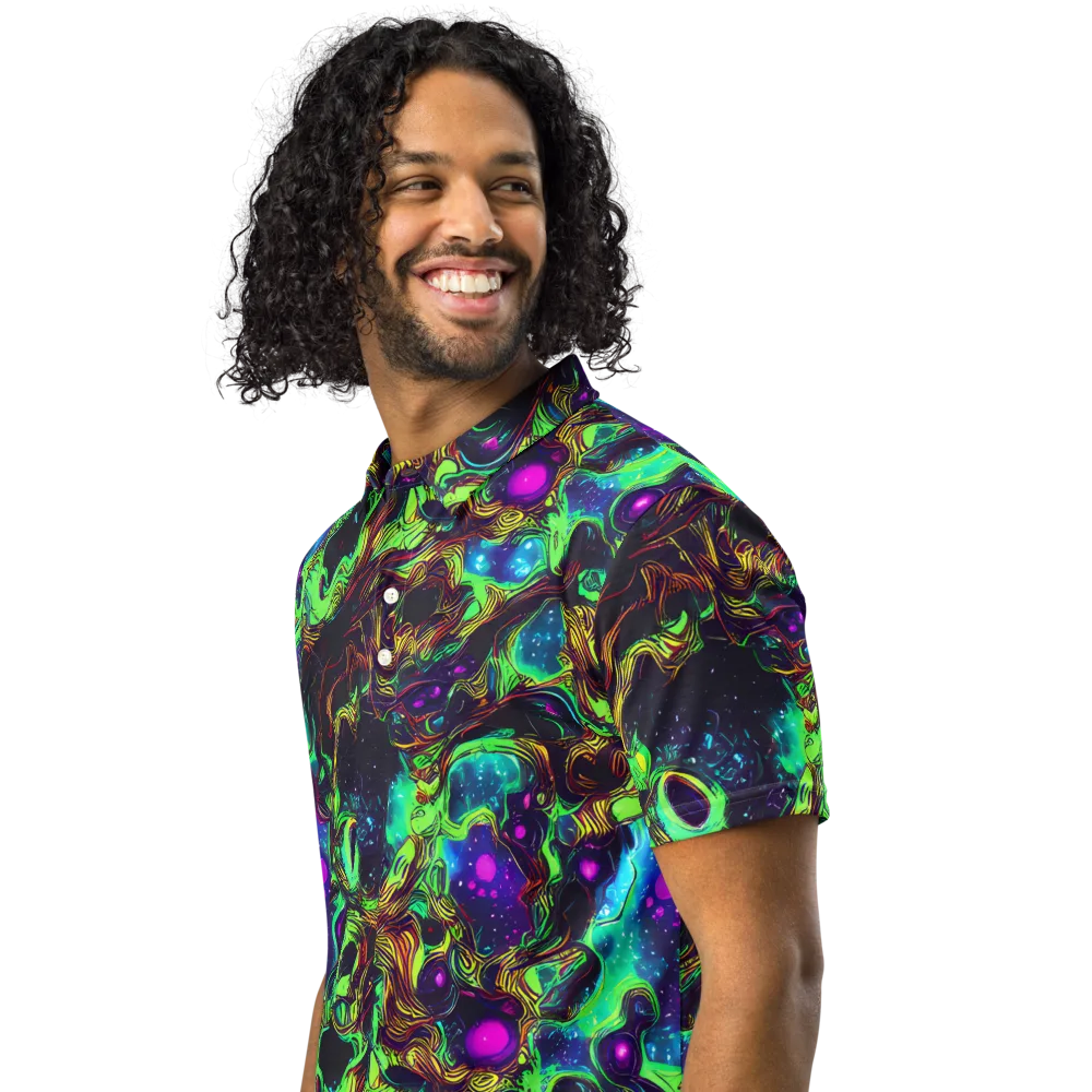 Acid Reef Reverie on Men's Slim Fit Polo Shirt — Left Front