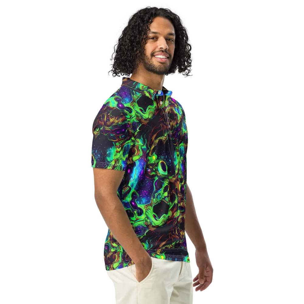 Acid Reef Reverie on Men's Slim Fit Polo Shirt — Right Front