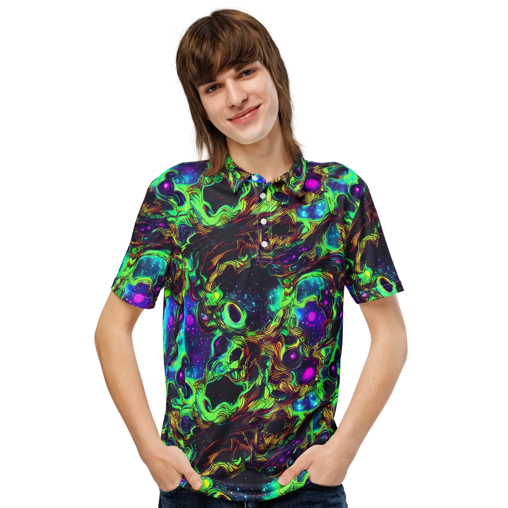 Acid Reef Reverie on Men's Slim Fit Polo Shirt — Front
