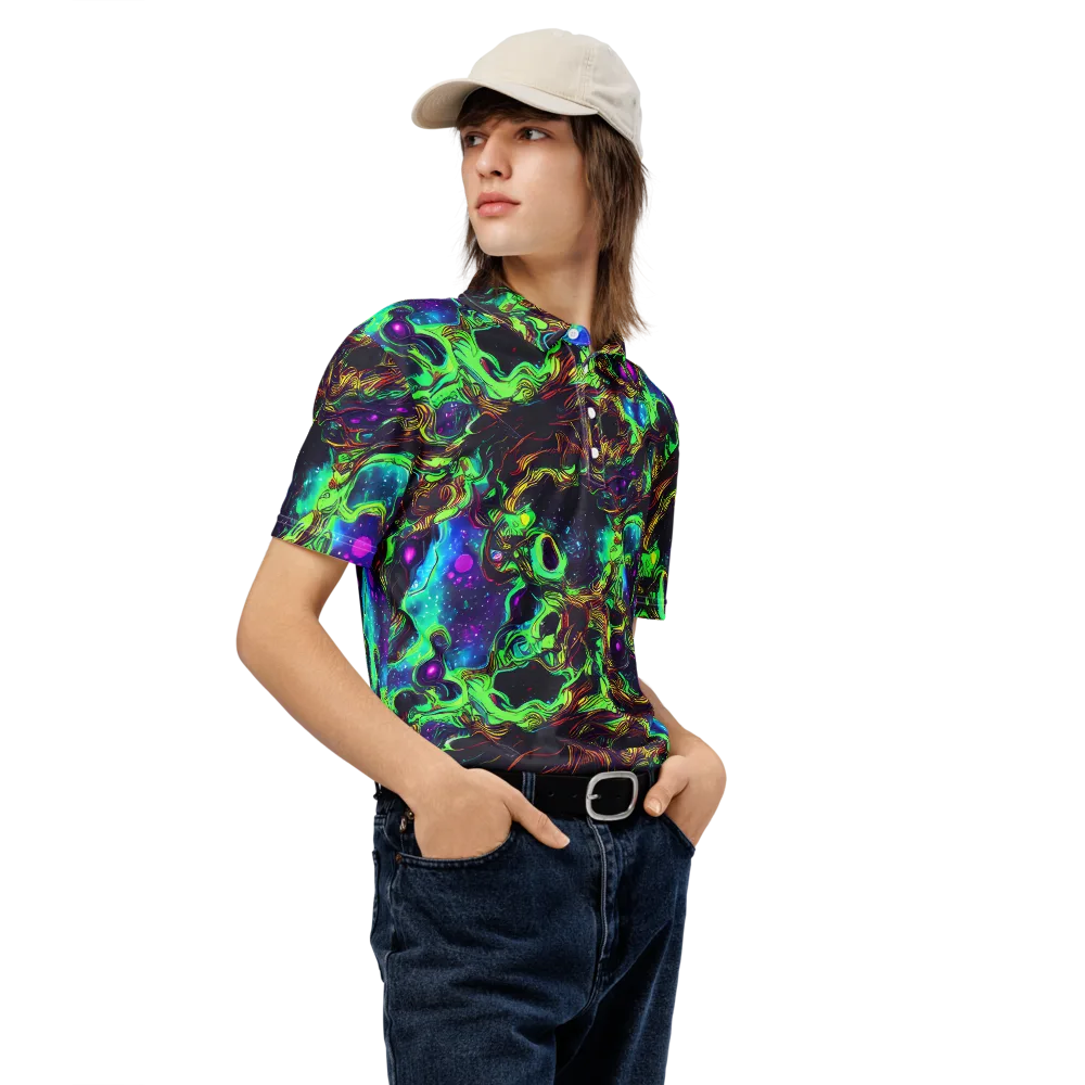Acid Reef Reverie on Men's Slim Fit Polo Shirt — Right Front