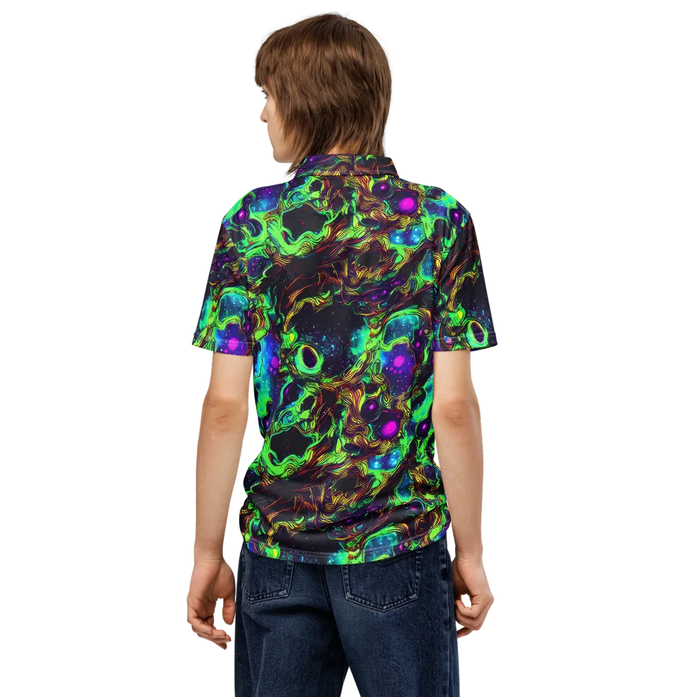 Acid Reef Reverie on Men's Slim Fit Polo Shirt — Back