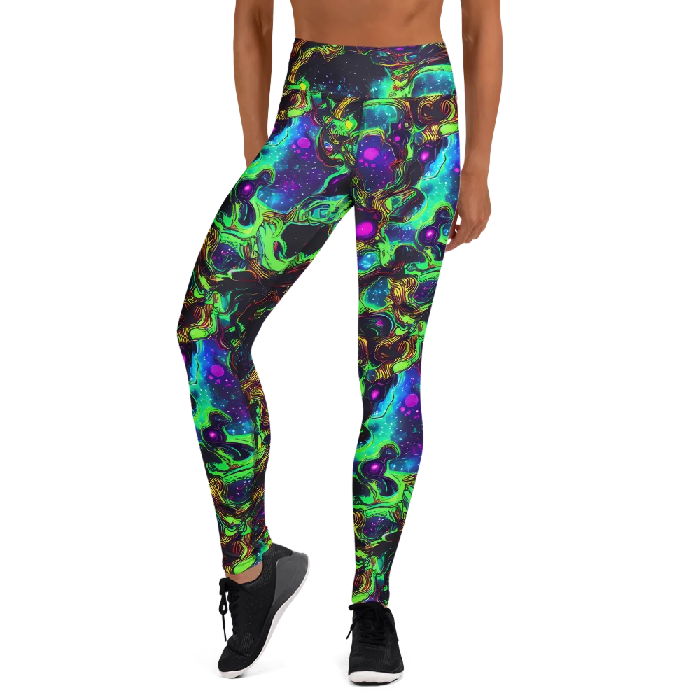 Acid Reef Reverie on Yoga Leggings — Front