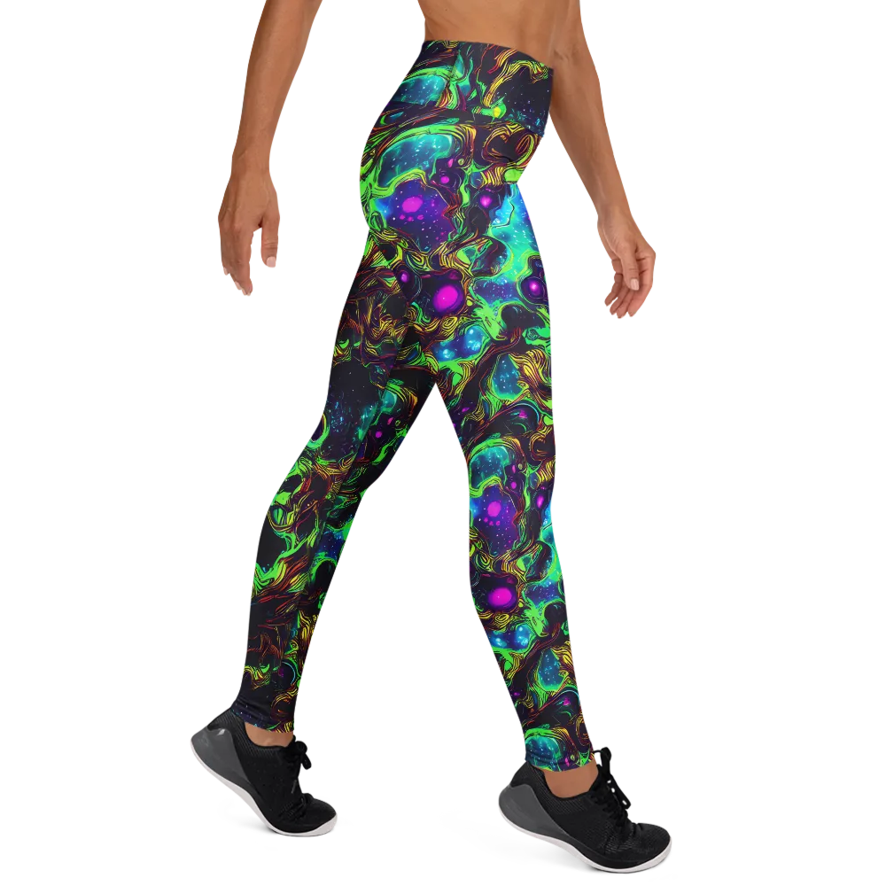 Acid Reef Reverie on Yoga Leggings — Right