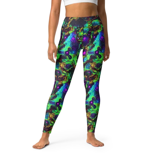 Acid Reef Reverie on a Yoga Leggings