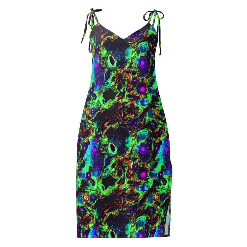 Acid Reef Reverie on Slip Dress — Front