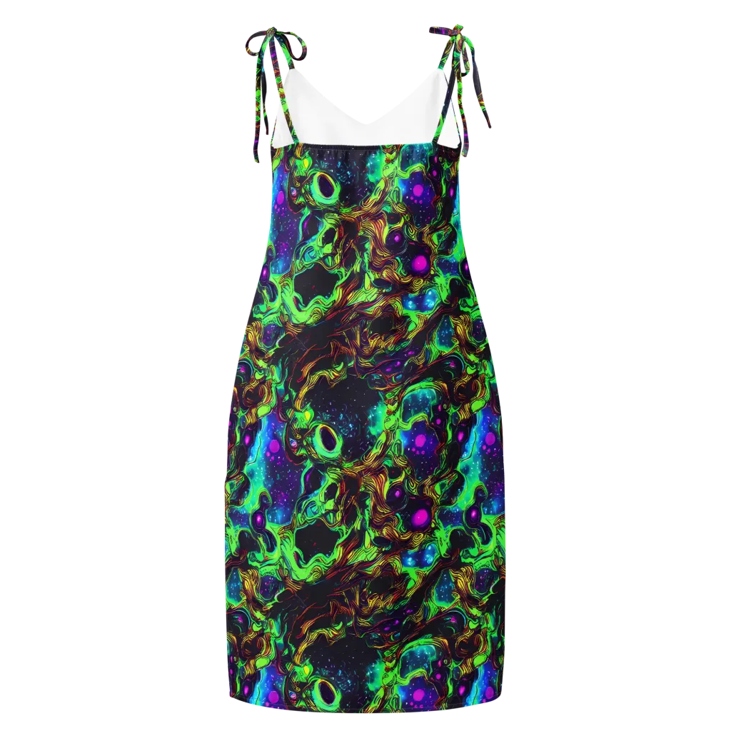 Acid Reef Reverie on Slip Dress — Back