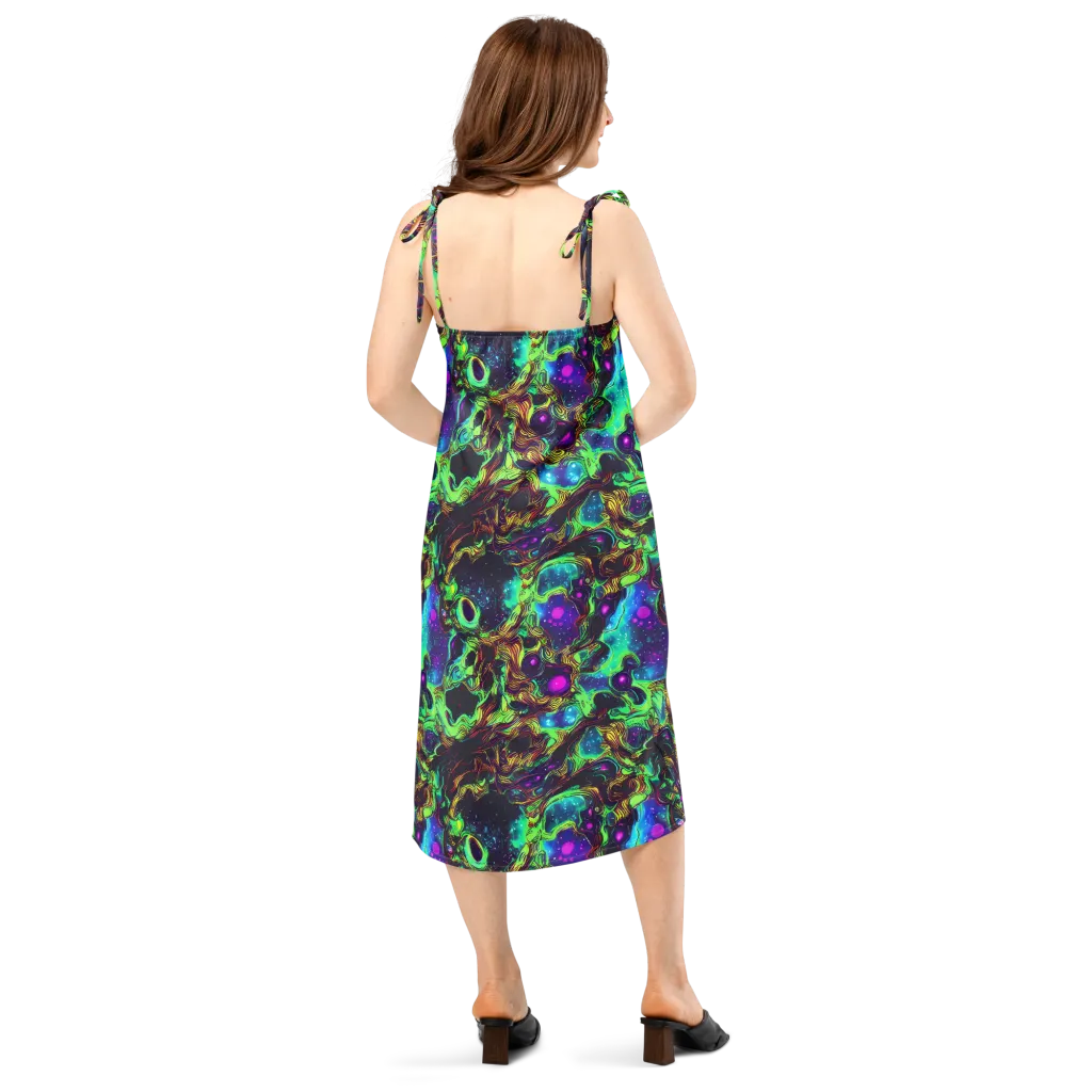 Acid Reef Reverie on Slip Dress — Back