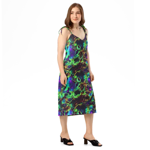 Acid Reef Reverie on a Slip Dress