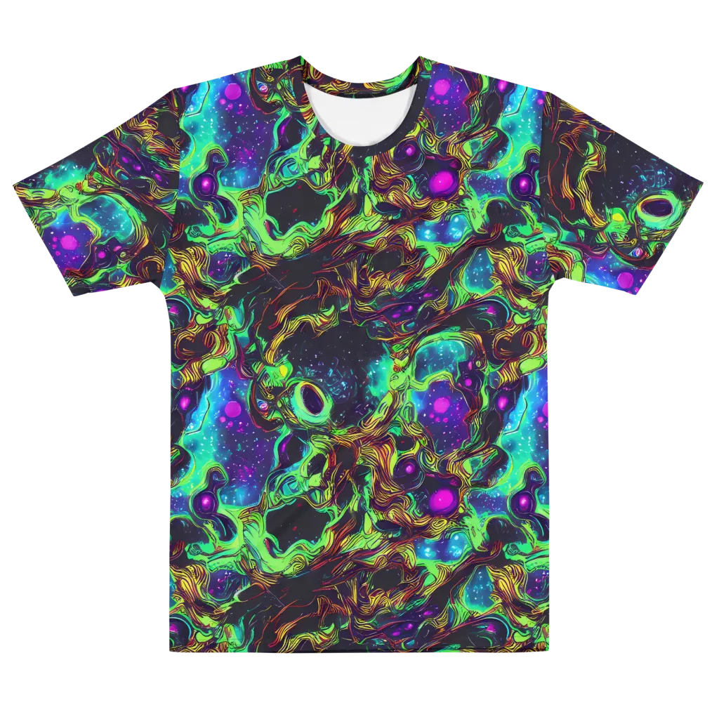Acid Reef Reverie on Men's Cotton Crew Neck T-Shirt — Front