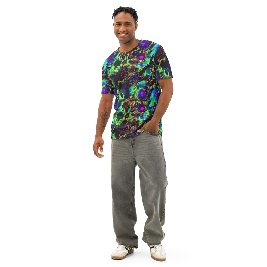 Acid Reef Reverie on Men's Cotton Crew Neck T-Shirt — Front