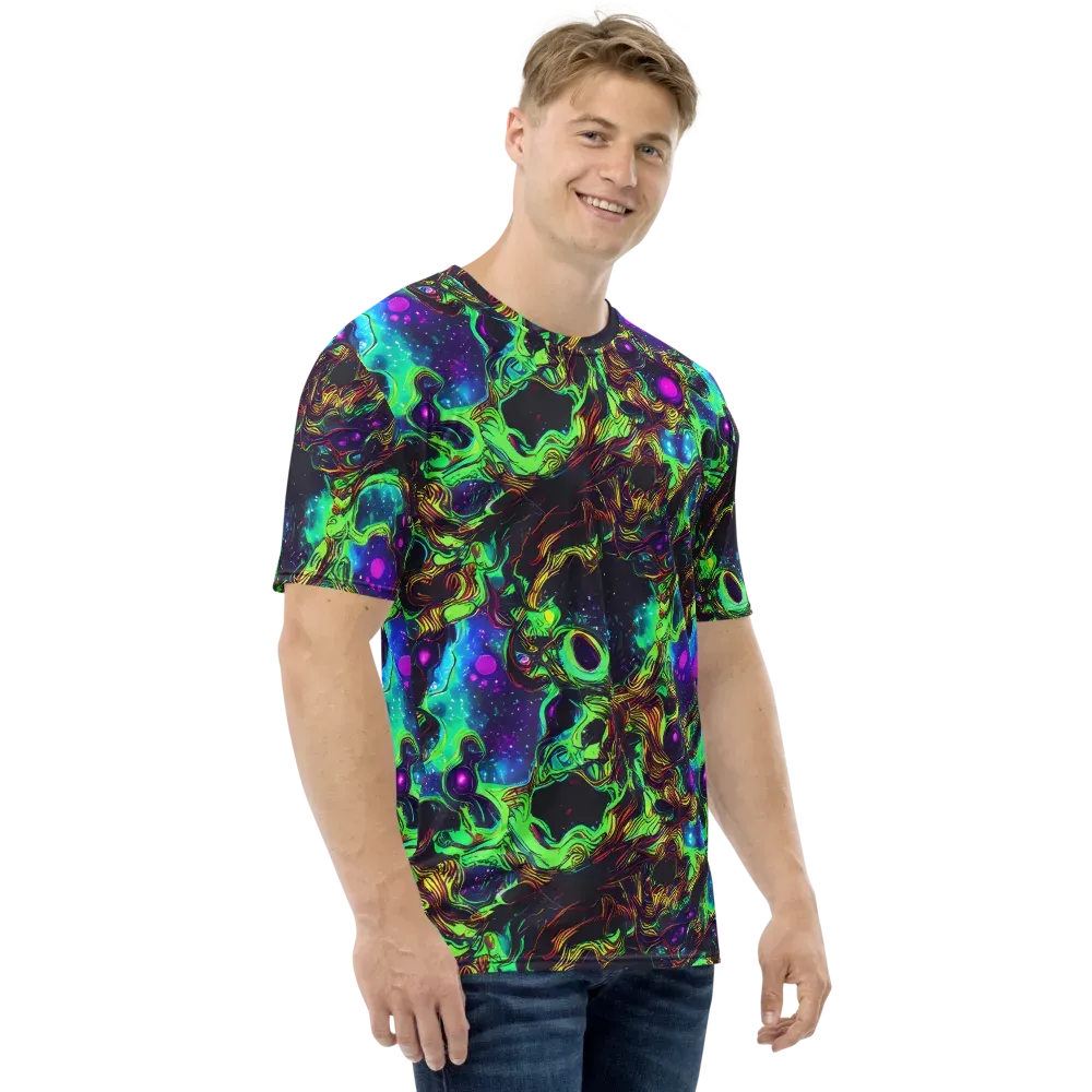 Acid Reef Reverie on Men's Crew Neck T-Shirt — Right