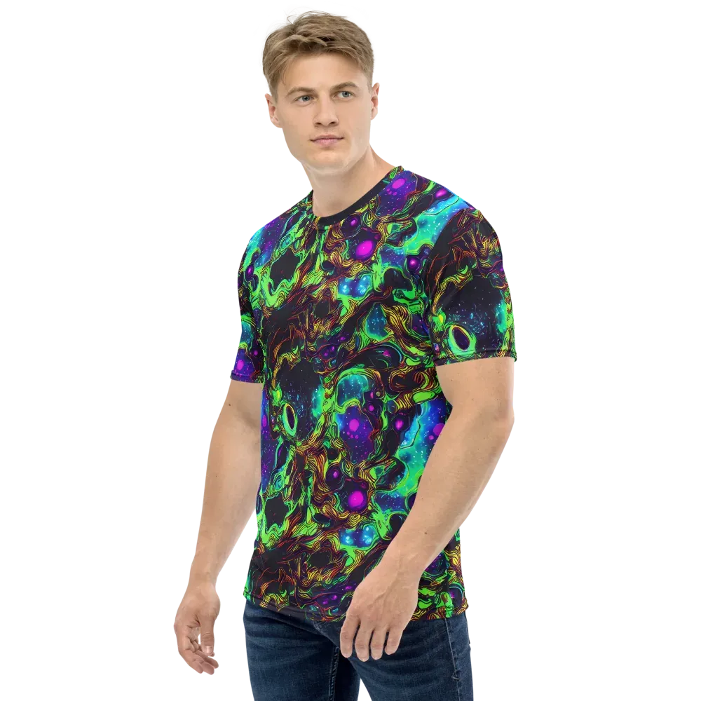 Acid Reef Reverie on Men's Crew Neck T-Shirt — Left