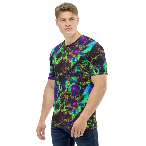 Acid Reef Reverie on a Men's Crew Neck T-Shirt