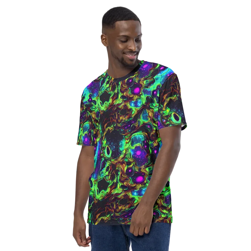 Acid Reef Reverie on Men's Crew Neck T-Shirt — Left