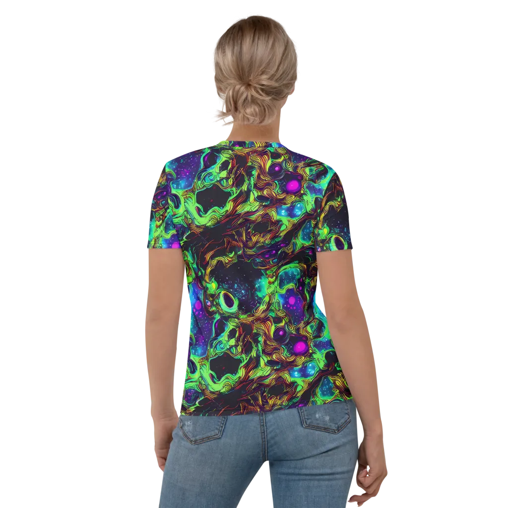 Acid Reef Reverie on Women's Crew Neck T-Shirt — Back