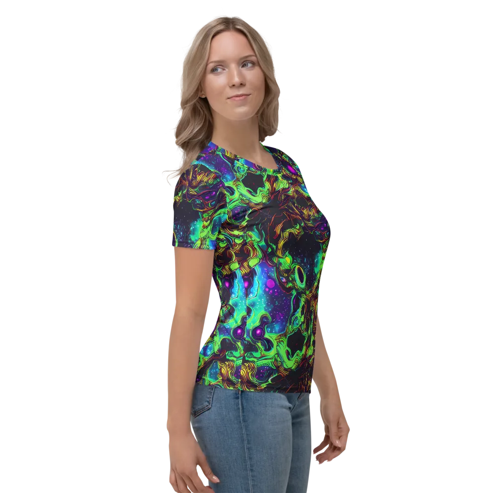Acid Reef Reverie on Women's Crew Neck T-Shirt — Right