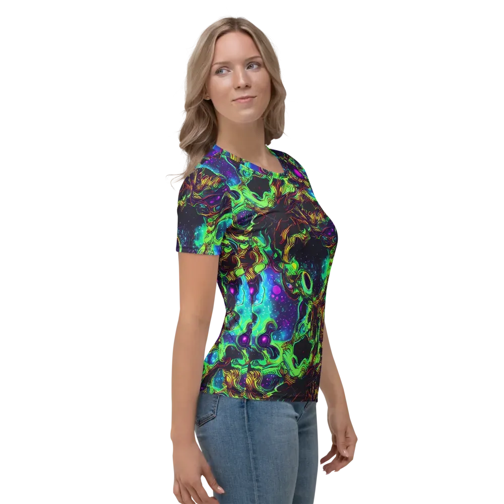 Acid Reef Reverie on Women's Crew Neck T-Shirt — Right
