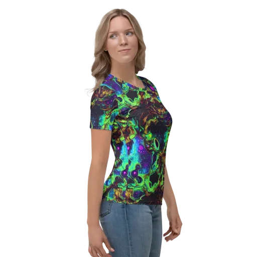 Acid Reef Reverie on a Women's Crew Neck T-Shirt