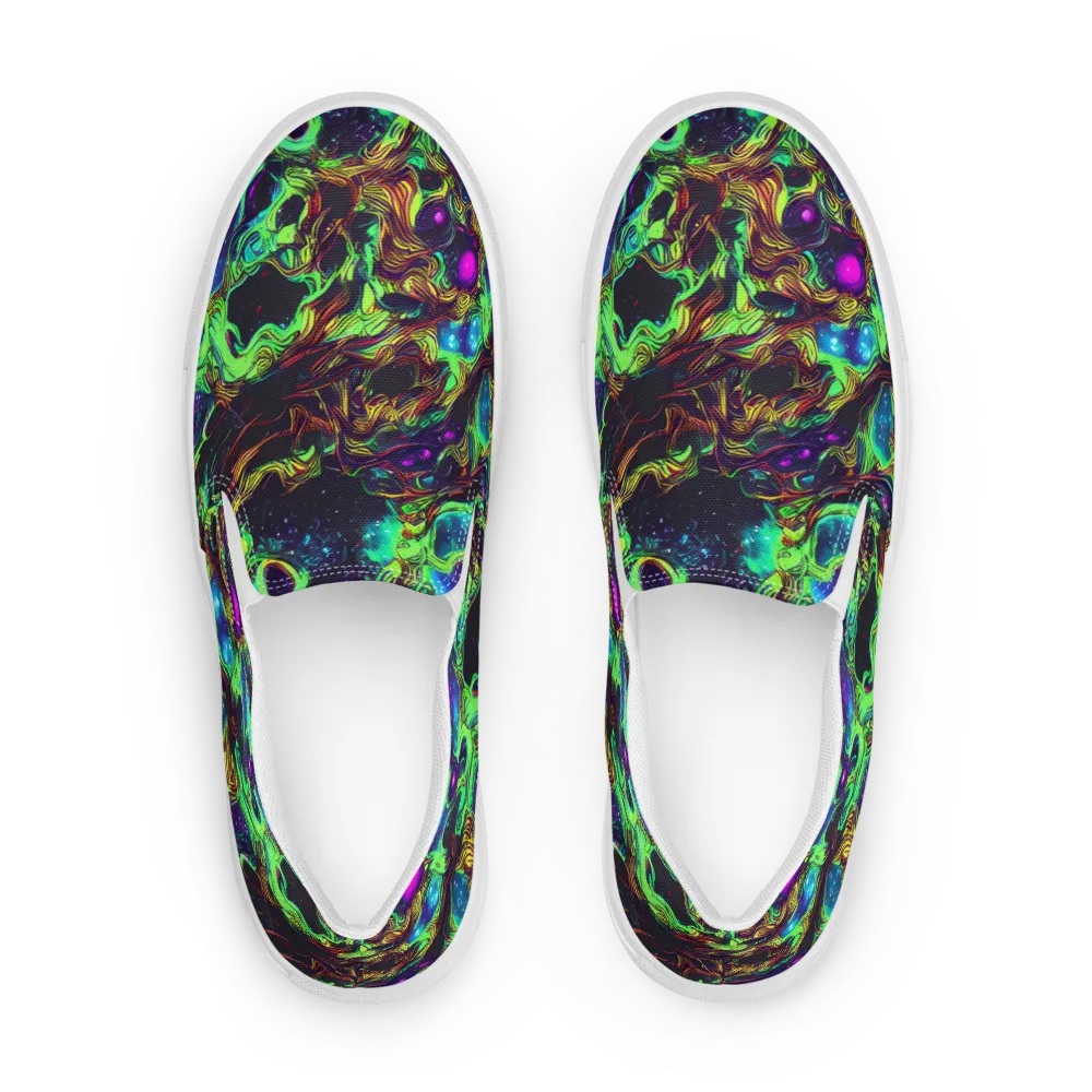 Acid Reef Reverie on Men's Slip-On Canvas Shoes — Front