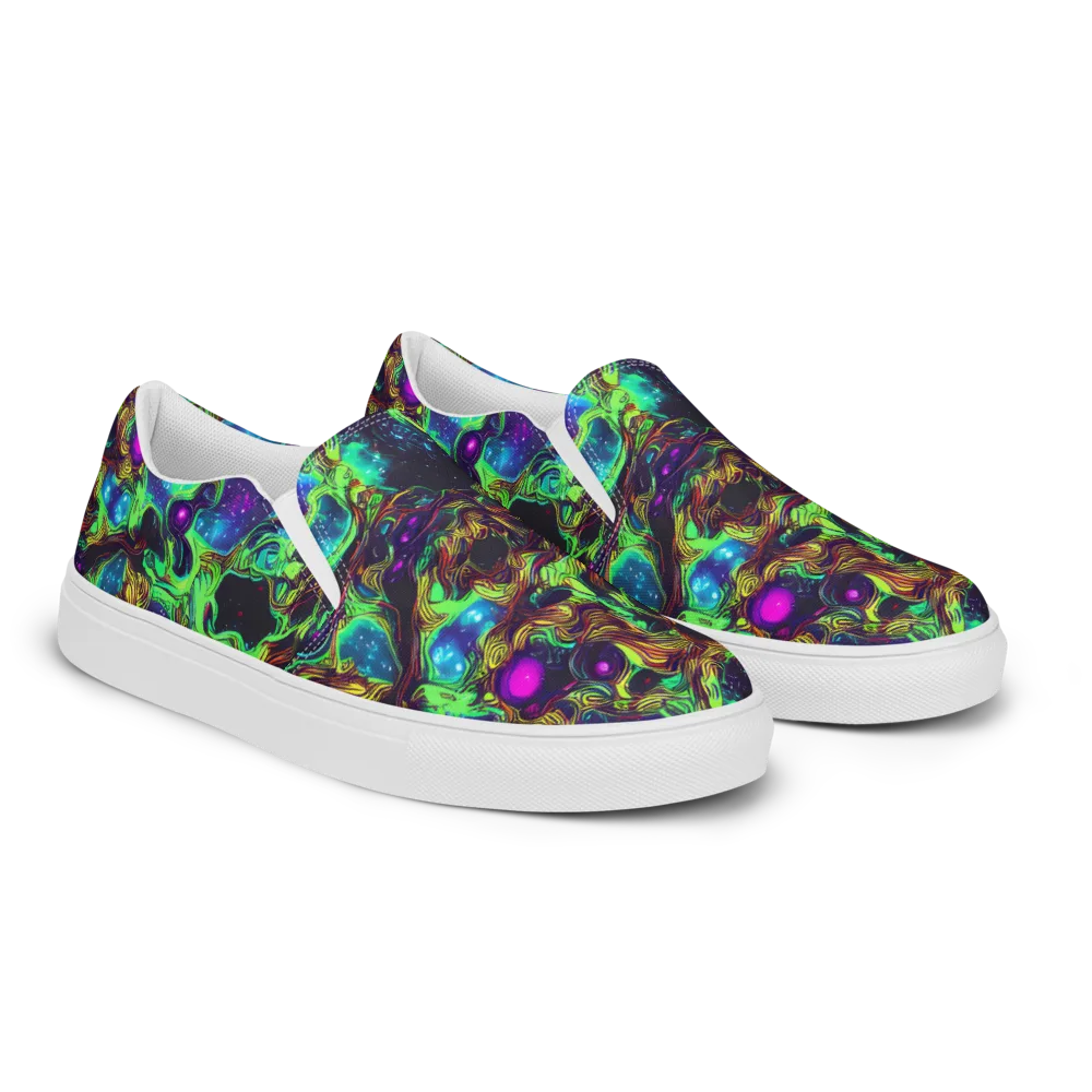 Acid Reef Reverie on Men's Slip-On Canvas Shoes — Right Front
