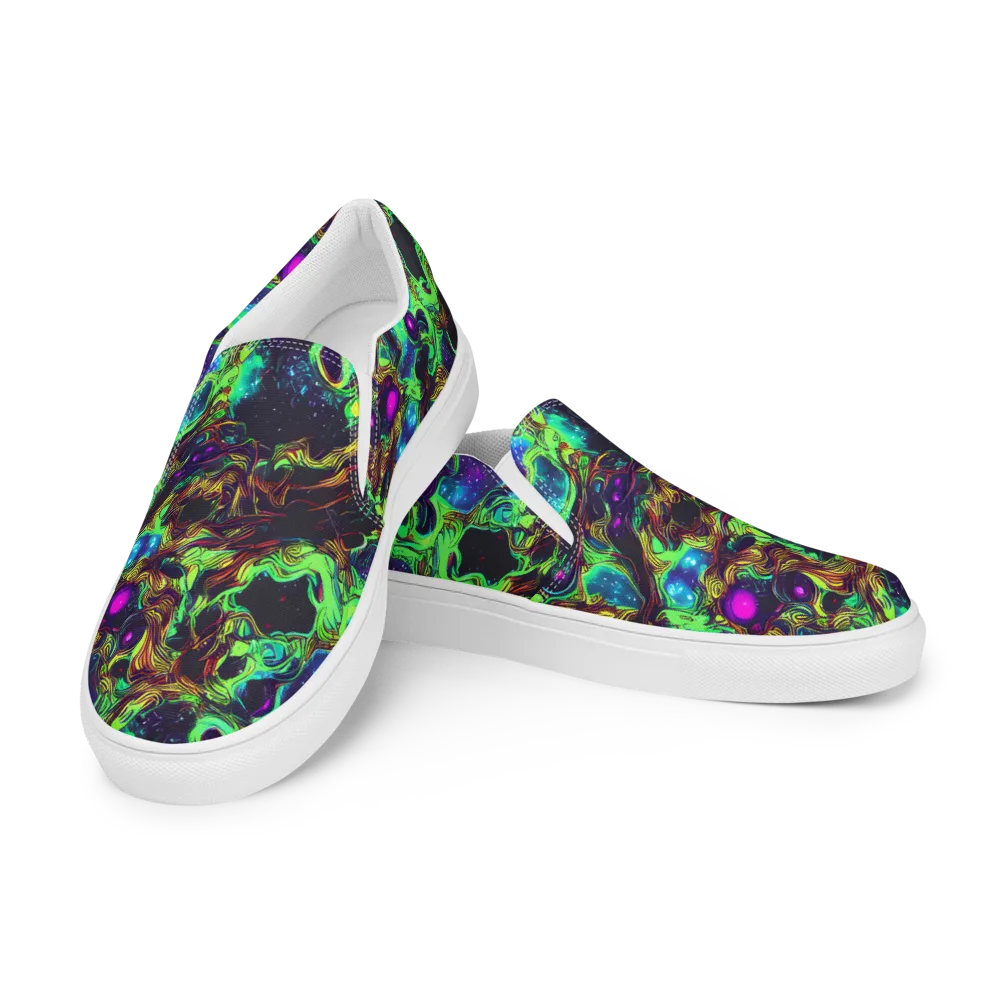 Acid Reef Reverie on Men's Slip-On Canvas Shoes — Left Front