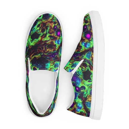 Acid Reef Reverie on a Men's Slip-On Canvas Shoes