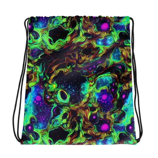 Acid Reef Reverie on a Drawstring Bag