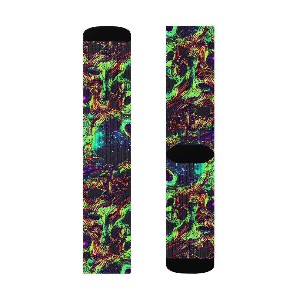 Acid Reef Reverie on Socks — Left Sock