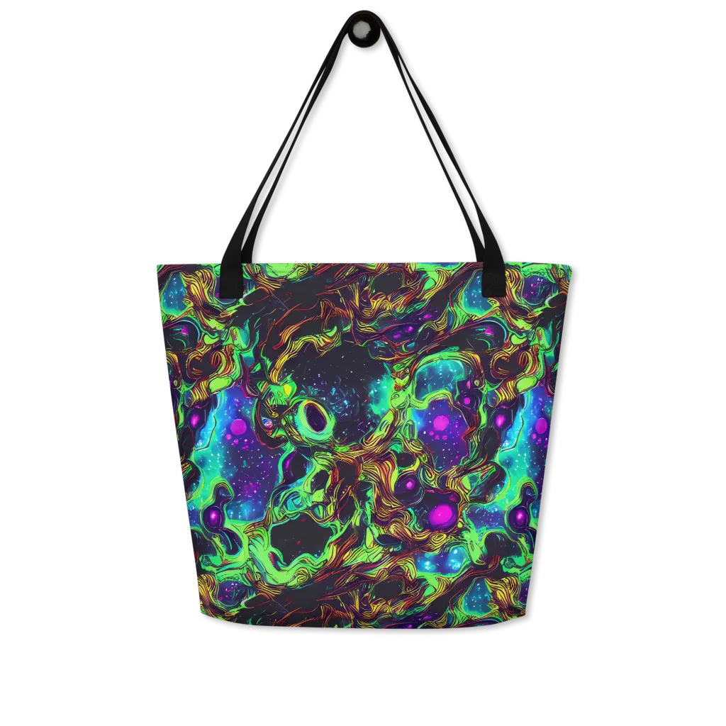 Acid Reef Reverie on Large Tote Bag W/ Pocket — Front