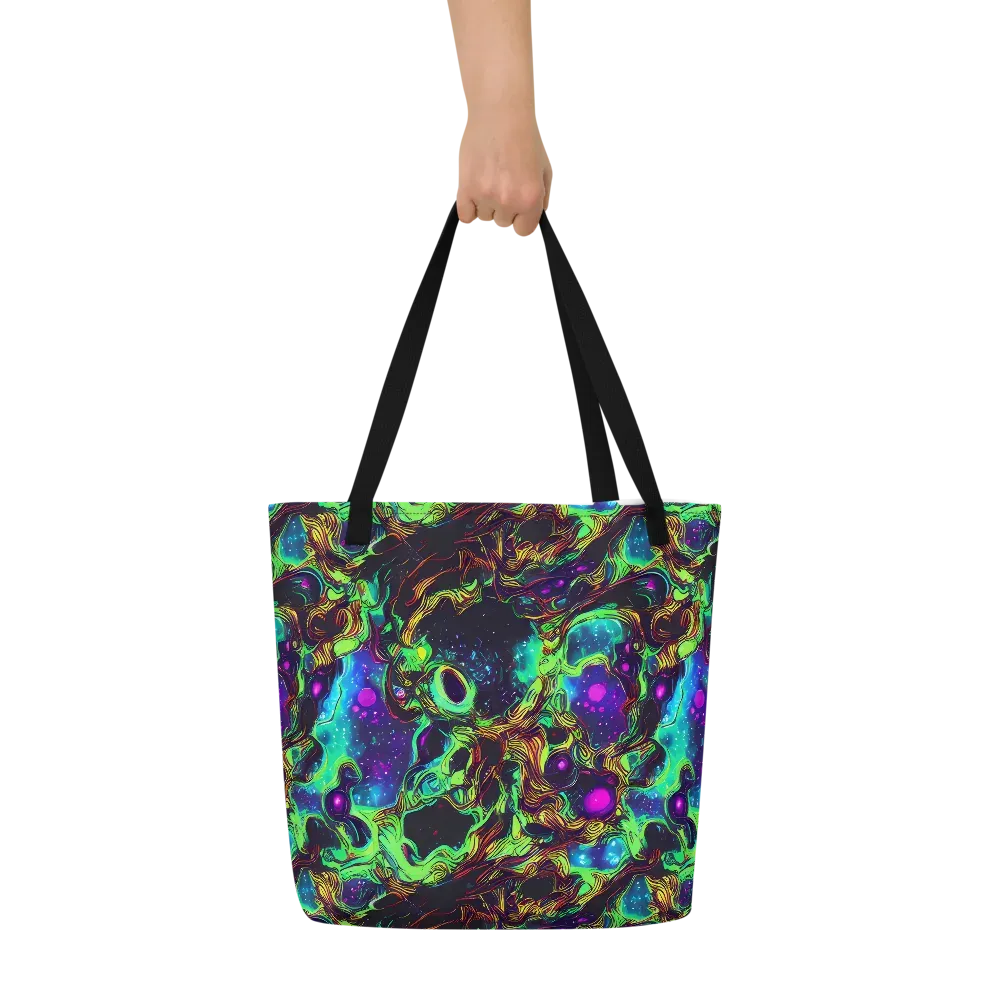 Acid Reef Reverie on Large Tote Bag W/ Pocket — Front