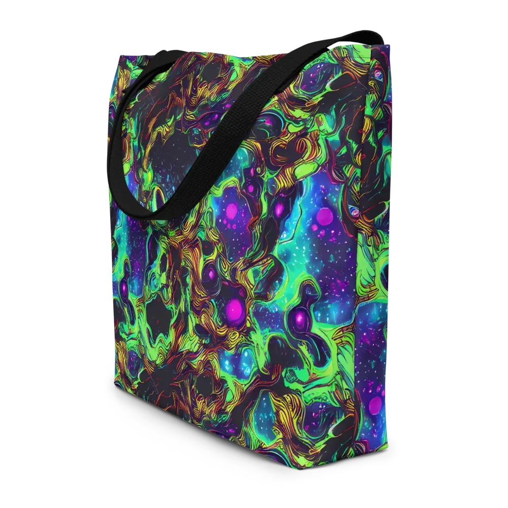 Acid Reef Reverie on Large Tote Bag W/ Pocket — Front