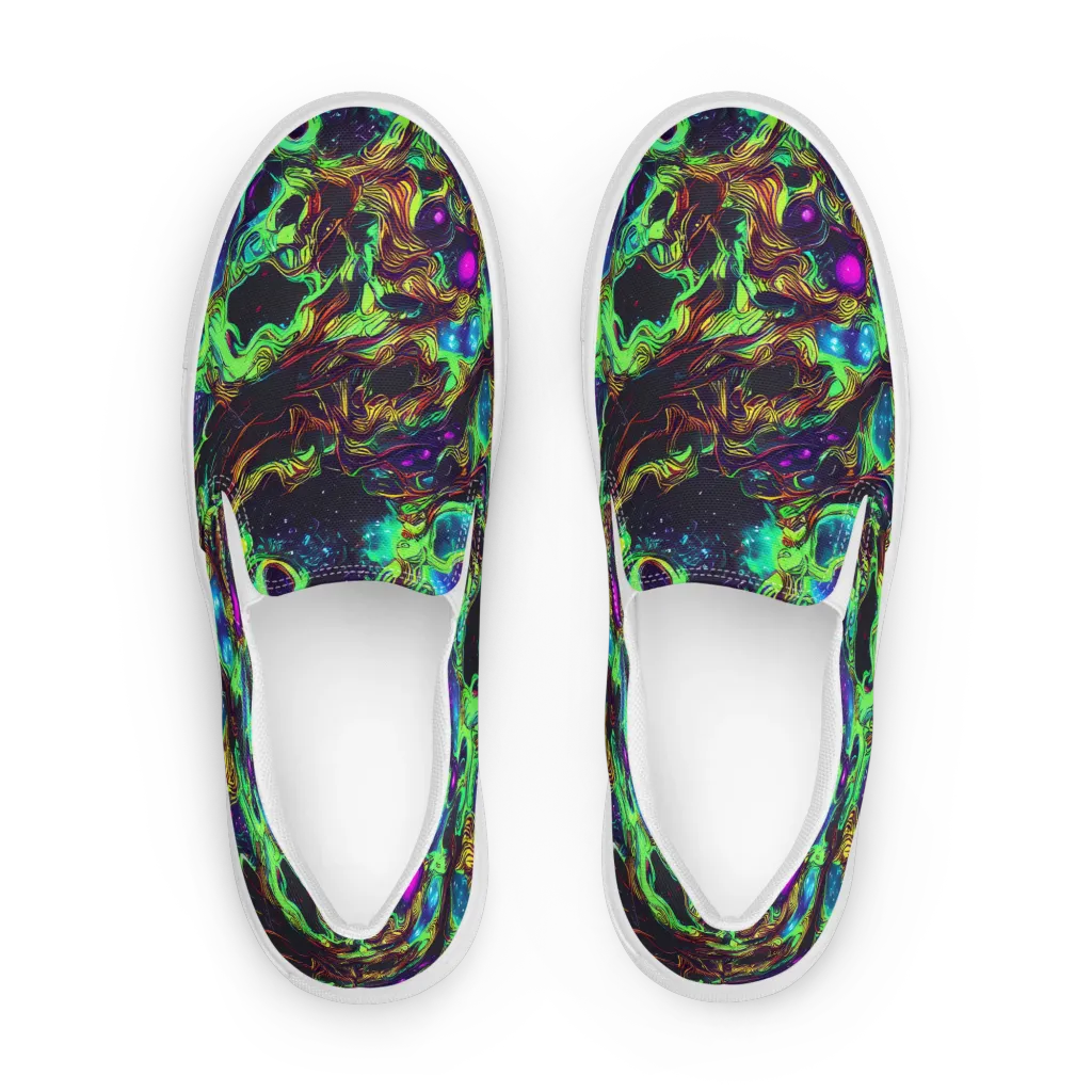 Acid Reef Reverie on Women's Slip-On Canvas Shoes — Front
