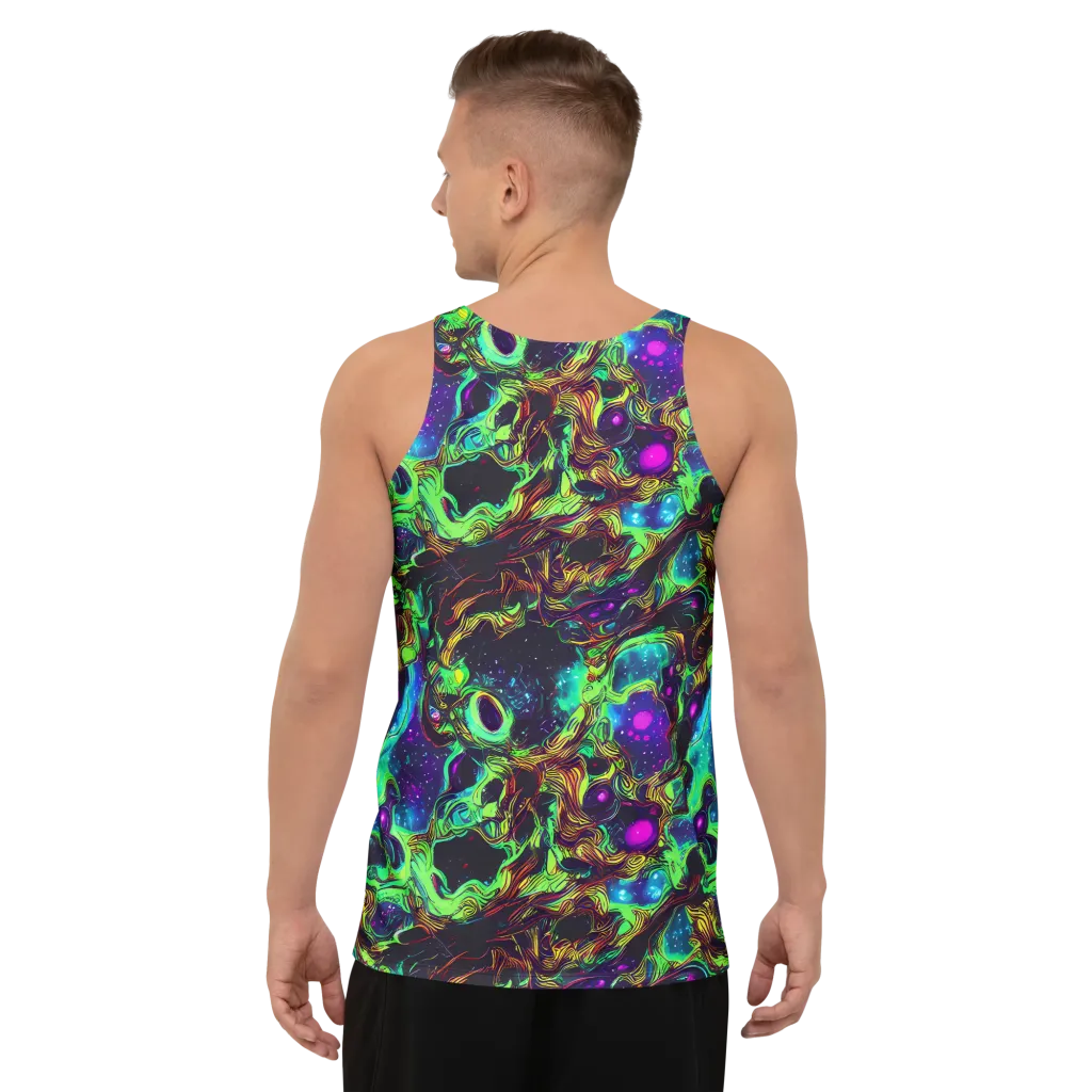 Acid Reef Reverie on Men's Tank Top — Back