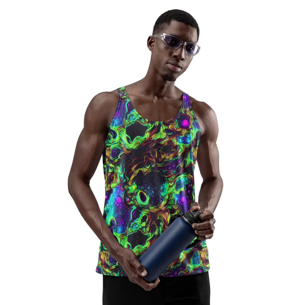 Acid Reef Reverie on Men's Tank Top — Front