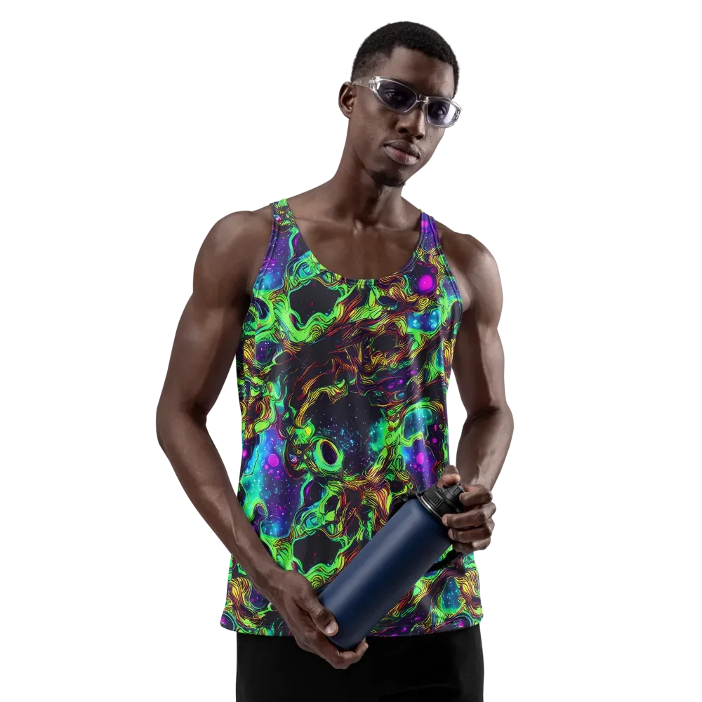 Acid Reef Reverie on Men's Tank Top — Front