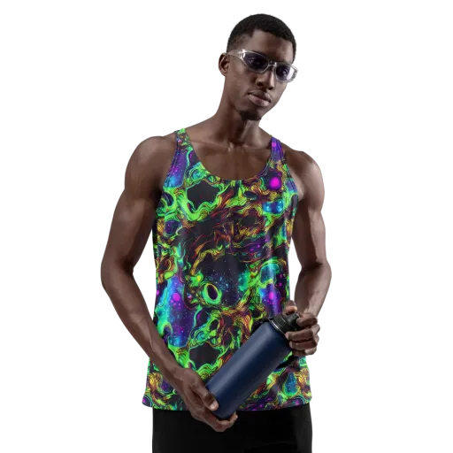 Acid Reef Reverie on a Men's Tank Top