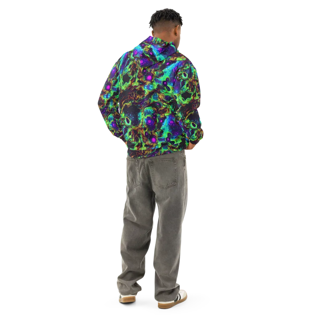 Acid Reef Reverie on Cotton Hoodie — Back