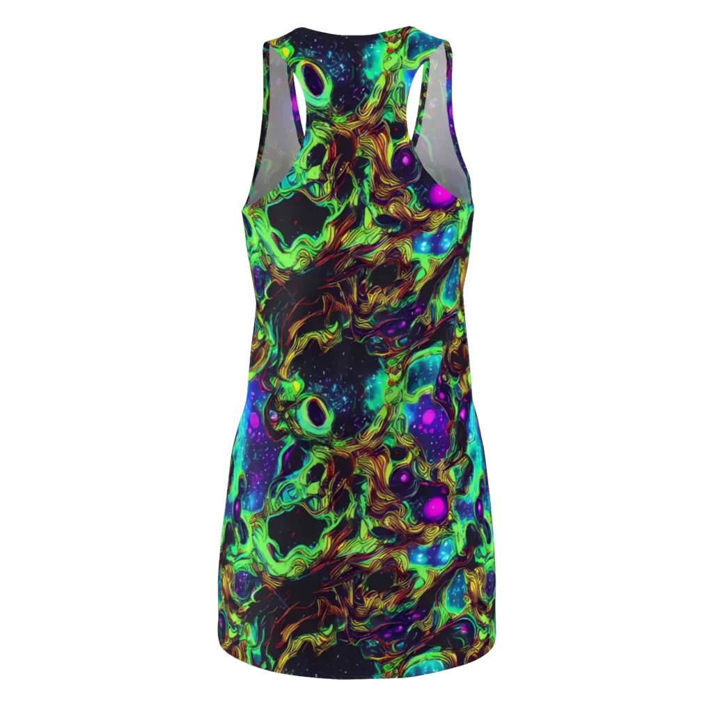 Acid Reef Reverie on Racerback Dress — Back