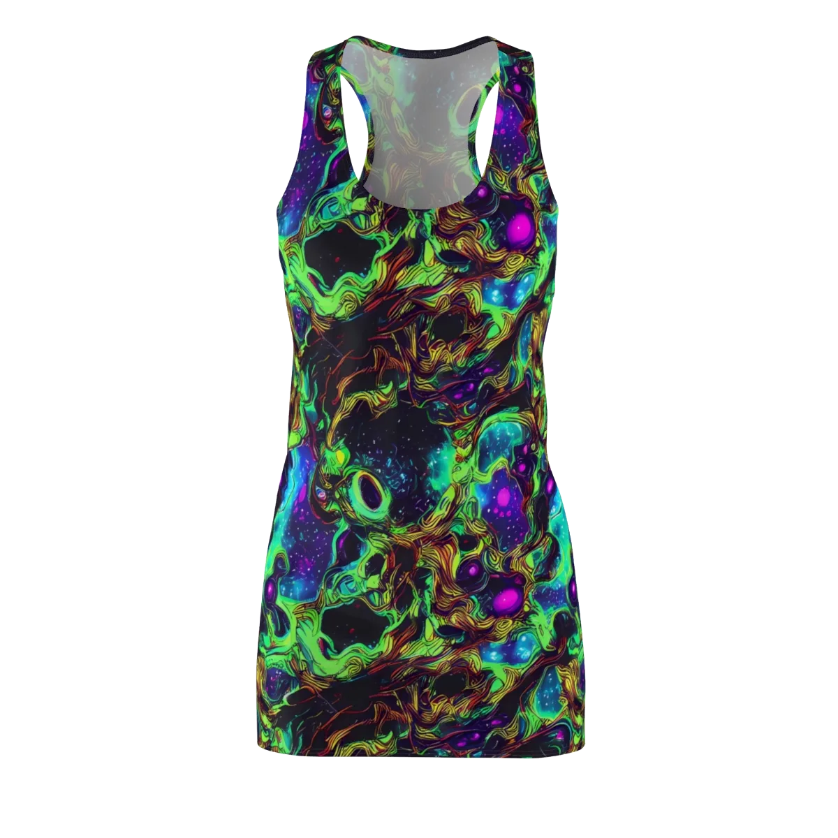 Acid Reef Reverie on Racerback Dress — Front
