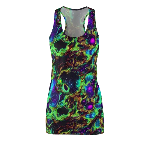 Acid Reef Reverie on a Racerback Dress