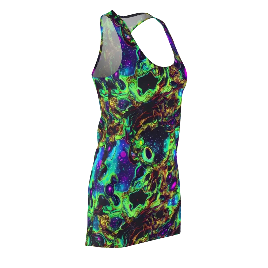 Acid Reef Reverie on Racerback Dress — Front Side