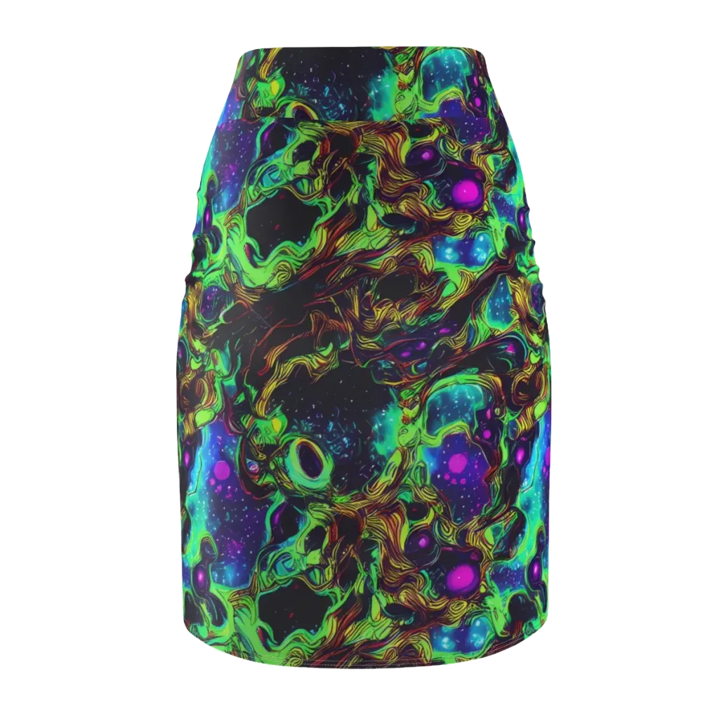 Acid Reef Reverie on Pencil Skirt — Back